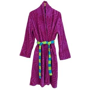 POPPI Women's Robe with Green and Blue Belt